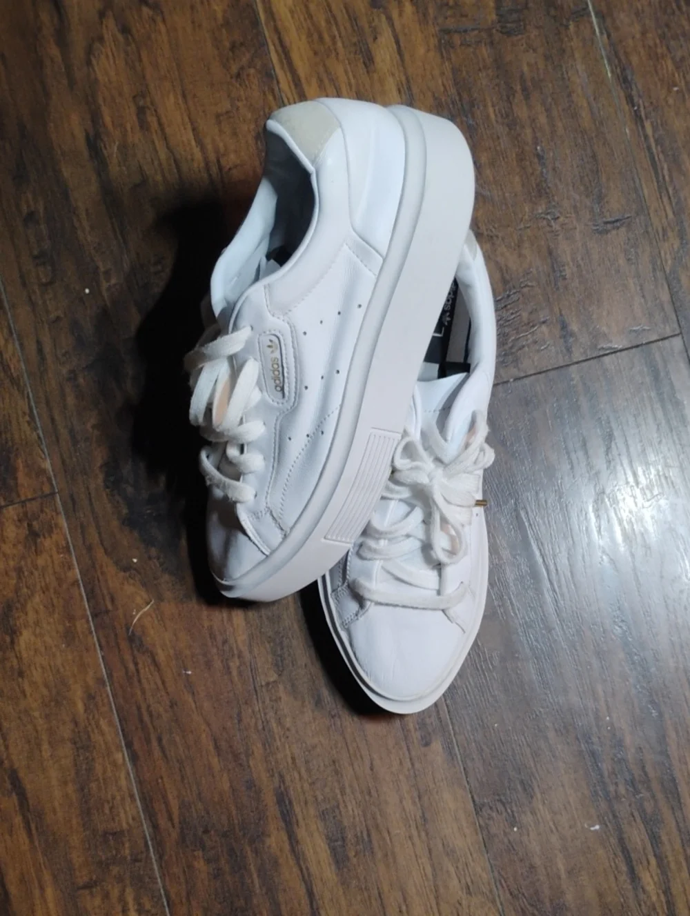 adidas White Kids Lace-Up Sneakers